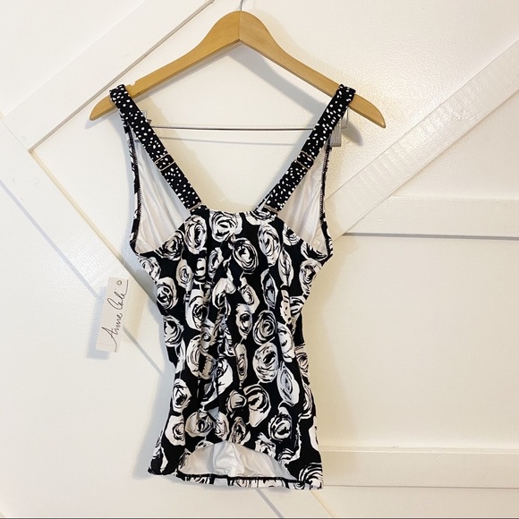Anne Cole Coming Up Roses Tie Tankini Sz 16 - Picture 4 of 5